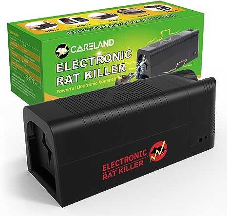 Electric Mouse Trap for Home, Careland Upgraded Rat Traps Indoor, Extra Large 2200V Shock Rat Killer with LED Cable