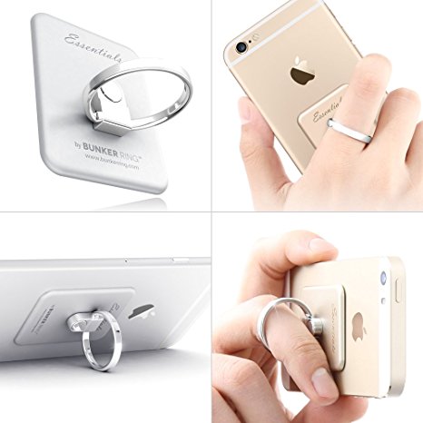Kickstand; Original, Genuine, Authentic " i&PLUS BUNKER RING Essentials " Cell Phone and Tablets Anti Drop Ring for iPhone 6 plus iPad mini iPad2 iPad iPod Samsung GALAXY NOTE S5 Universal Mobile Devices (Silver)