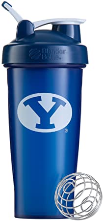 BlenderBottle Collegiate Classic 28-Ounce Shaker Bottle, Brigham Young University Cougars - Blue/White