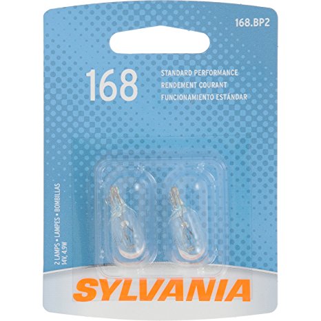 SYLVANIA 168 Basic Miniature Bulb, (Contains 2 Bulbs)