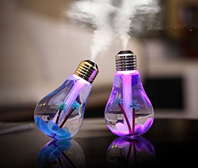 USB ultrasonic humidifier home office Mini aromatherapy colorful LED night light bulb aromatherapy atomizer creative bottle (Humidifier 2)