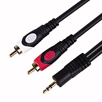 3.5mm to rca 30ft, 3.5mm to 2rca Stereo Audio Cable Gold Plated 3.5mm to 2RCA Audio Auxiliary Stereo Y Splitter Cable Male to Male