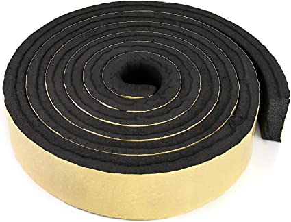 QWORK Pipe Wrap Insulation, 3" x 1" x 12.5' Waterproof Foam Insulation Tape Adhesive for Hot or Cold Pipes