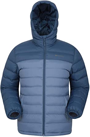 Mountain Warehouse Season Mens Padded Jacket - Water Resistant Jacket, Lightweight, Warm, Lab Tested to -30C, Microfibre Filler - for Winter Travelling, Walking