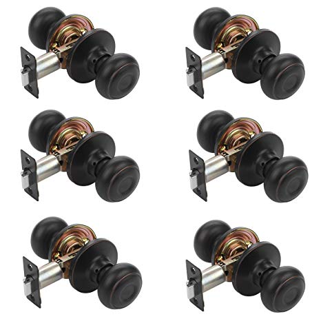 Dynasty Hardware SIE-82-12P Sierra Door Knob Passage Set, Aged Oil Rubbed Bronze, Contractor Pack (6 Pack)