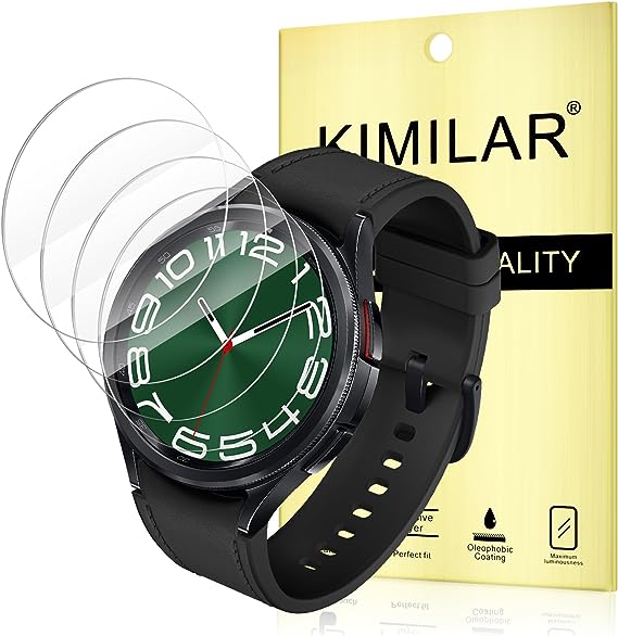 KIMILAR 4-Pack Screen Protector compatible with Samsung Galaxy Watch 6 Classic 47mm Tempered Glass, 9H HD Scratch Resistant Screen Cover Protector Film for Galaxy Watch 6 Classic 47mm Smartwatch Only