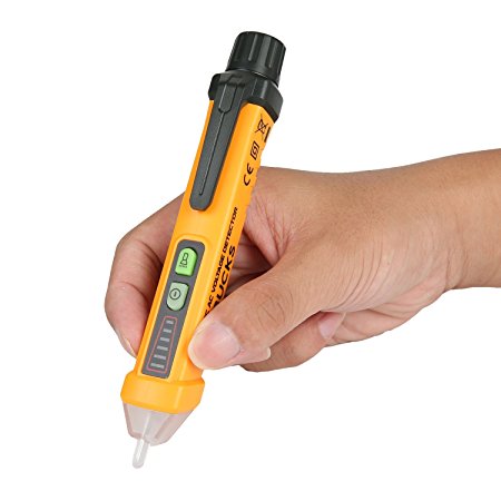 Voltage Tester Non-Contact Sokos 12-1000V Voltage meter & Led Flashlight Live Wire AC Volt Current Sensor (Orange)