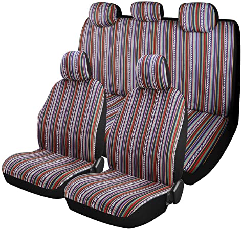 Bucket Seat Covers Full Set,Auto Seat Protector,Baja Blanket,Breathable,Sweat-Absorb,Universal Size,Multicolor (boxi-C)