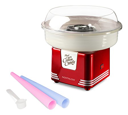 Nostalgia PCM405RETRORED Retro Sugar-Free and Hard Cotton Candy Maker, Red