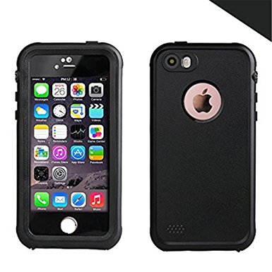 iPhone SE Waterproof Case ERUN iPhone 5s Underwater Case Dust Drop Snow Shock Proof Heavy Duty Protective Carrying Case Cover for iPhone SE/5S/5(Black)