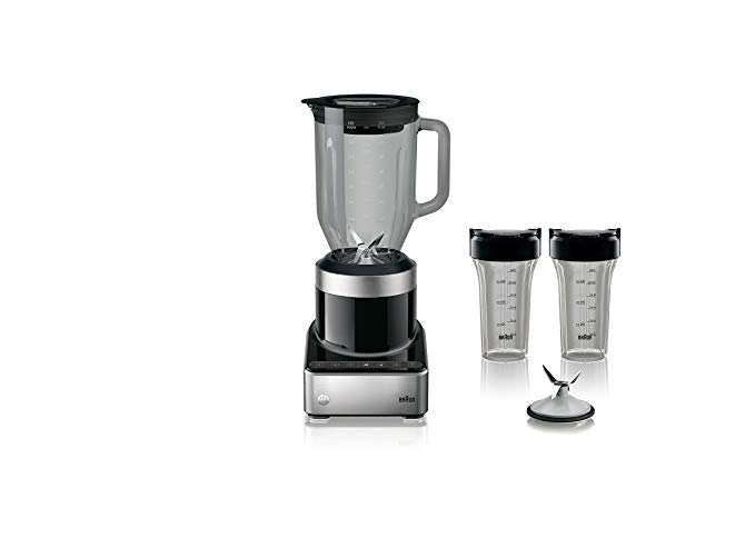 Braun JB7352 BKS PureMix Power Countertop Blender with Glass Jug & Smoothie2Go Cups 56 fl. oz Black