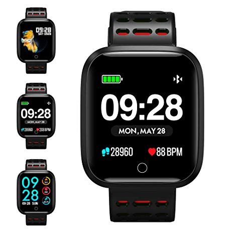 Fitness Tracker Watch, KUNGIX Smart Watch IP67 Waterproof Activity Tracker with Heart Rate Monitor, Color Screen Smartwatch Bracelet Pedometer Step Counter and Sleep Monitor for iOS Android iPhone