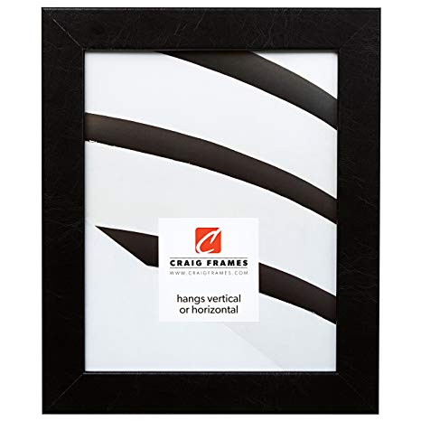 Craig Frames 26093 14 by 16-Inch Picture Frame, Lightly Textured Finish, 1.26-Inch Wide, Black Executive Leather