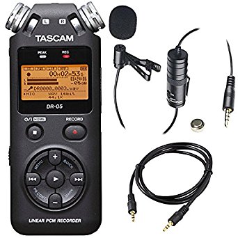 Tascam DR-05 (Version 2) Portable Handheld Digital Audio Recorder (Black) with Deluxe accessory bundle