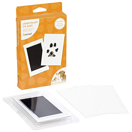Pearhead Pet Paw Print Clean Touch Ink Pad and Imprint Cards, Perfect for Cats or Dogs, Black