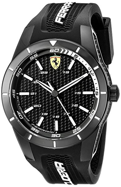 Ferrari Men's 0830249 REDREV Analog Display Japanese Quartz Black Watch