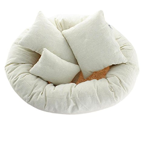 Paymenow 4Piece Newborn Baby Photo Props Basket Filler Wheat Donut Posing Props Baby Pillow Photography Background Backdrops