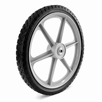 Martin Wheel PLSP16D175 16 by 1.75-Inch Plastic Spoke Semi-Pneumatic Wheel for Lawn Mower, 1/2-Inch Ball Bearing, 2-3/8-Inch Centered Hub, Diamond Tread