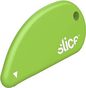 Slice 00100 Ceramic Blade Safety Cutter, Opens Clamshell Packaging, Coupon Cutter, Trim Photos, Scrapbooking, Fits Keychain, Green