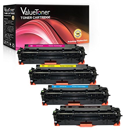 ValueToner Compatible Toner Cartridge Replacement for HP 304A (Black/Cyan/Magenta/Yellow) 4 Pack, with Color LaserJet CM2320fxi MFP CM2320n CM2320nf CM2320 CP2020 CP2025 CP2025n CP2025dn Laser Printer