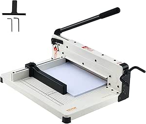 VEVOR Heavy Duty Paper Cutter, 12" Industrial Commercial Guillotine Paper Cutter for A4 Paper, 400 Sheet Capacity, Solid Steel Construction, Stack Paper Trimmer for Office Home School Shop, White