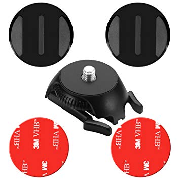 Neewer Buckle Mount Base with Adhesive Sticker for GoPro Hero Session 5 4 3  AKASO VicTsing APEMAN QUMOX Lightdow Ricoh Theta S/M15/SC Samsung Gear 360 Action Camera with 1/4 inch Screw
