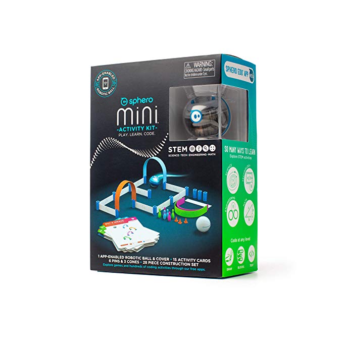 Sphero Mini Activity Kit: App-Controlled Robotic Ball and 55 Piece STEM Learning Construction Set, Play, Learn, Code, Ages 5 and up