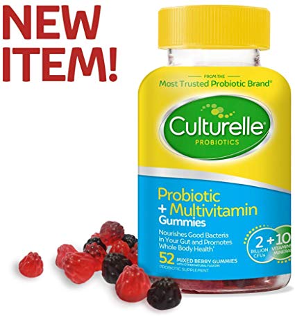 Culturelle Probiotic   Multivitamin Gummies | from The Most Trusted Probiotic Brand | Promotes Digestive Health   Supports Immune Health | Good Source of B Vitamins, Vitamin C and Vitamin D | 52 CT