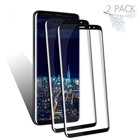 Galaxy S9 Screen Protector (2 Packs), Basesailor Anti-Scratch, HD Clear, Case Friendly 3D Curved Protective Tempered Glass Compatible Samsung Galaxy S9 (Not Galaxy S9 Plus)