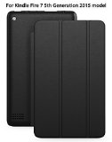 EnergyPal Fire 7 2015 Smart Ultra Slim Case - Lightweight Standing Cover for Amazon Fire 7 Tablet  Will Fit Only Fire 7 Display 5th Generation - 2015 Release-Black