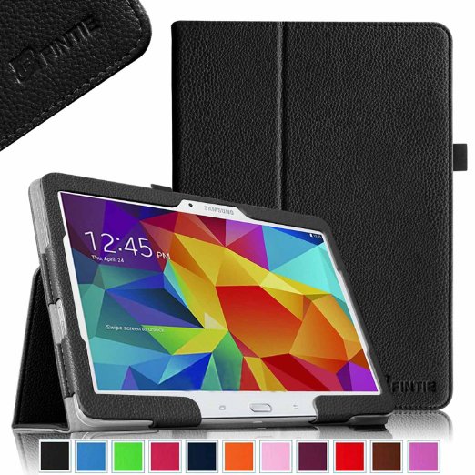 Fintie Samsung Galaxy Tab 4 10.1 / Tab 4 Nook 10.1 Folio Case - Slim Fit Premium Vegan Leather Cover for Samsung Tab 4 10-Inch / Tab 4 Nook 10-Inch Tablet (with Auto Sleep/Wake Feature), Black