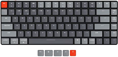 Keychron K3 Ultra-Slim 75% Layout RGB Backlit Wireless Bluetooth/Wired USB Mechanical Keyboard, Hot Swappable Low-Profile Keychron Optical Red Switch 84 Keys Gaming Keyboard for Mac Windows-Version 2