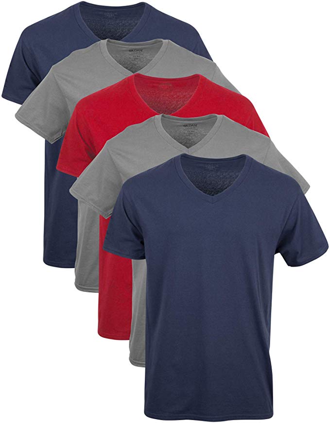 Gildan Men's Assorted V-Neck T-Shirts Multipack