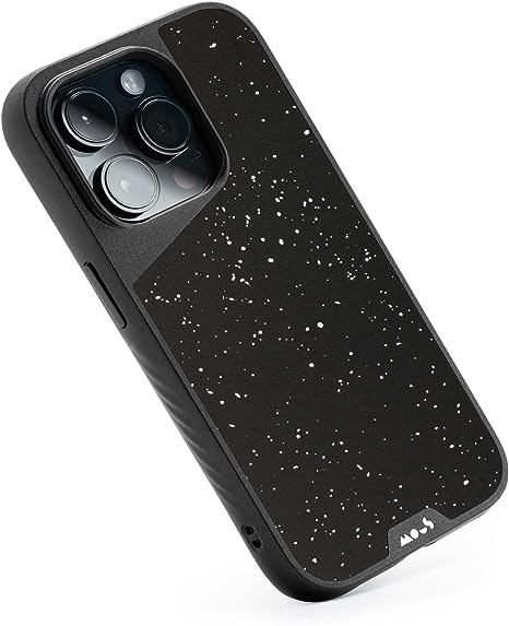 Mous - Case for iPhone 14 Pro Max - Speckled Black Fabric - Limitless 5.0 - iPhone 14 Pro Max Case MagSafe Compatible - iPhone 14 Pro Max Phone Case Shockproof