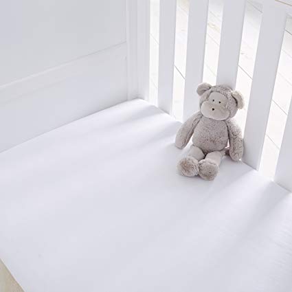 Silentnight Safe Nights Cot Bed Fitted Sheets, White, Pack of 2