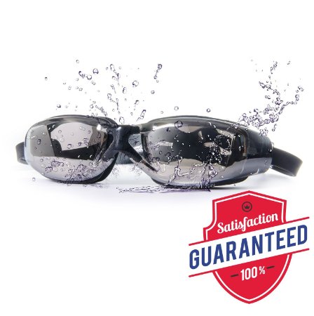 Swimming Goggles - Waterproof Leak Free Lenses - Easy Adjustable Strap with Quick Release Clasp - Includes FREE Protective Case, Powerful Anti Fog Technology with UV Protection = Crystal Clear Vision - Best Goggles For Swimming, Diving, Men, Women, and Junior Kids - 100% Money Back Guarantee