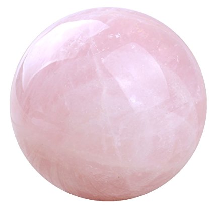 banshren® Natural Carved 50mm Pink Rose Quartz Sphere Ball Healing Crystals