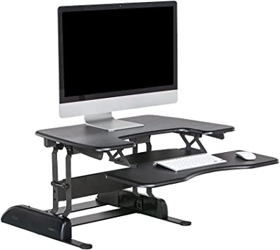VariDesk Pro Plus 30 by Vari – Height Adjustable Standing Desk Converter – Stand Up Desk Converter for Single Monitor – (Black)