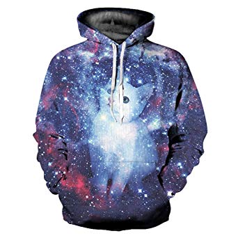 SAYM Unisex Galaxy Ugly Christmas Funny Jumper Pockets Sweatshirts Hoodie