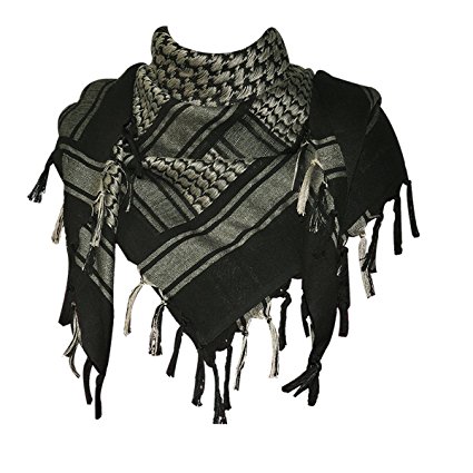 Explore Land 100% Cotton Military Shemagh Tactical Desert Keffiyeh Scarf Wrap