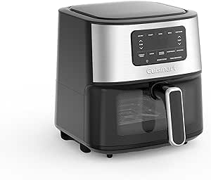 Cuisinart AIR-200C Airfryer, 6-Qt Basket Air Fryer Oven - Roasts, Bakes, Broils & Air Frys Quick & Easy Meals - Digital Display with 5 Presets, Non Stick & Dishwasher Safe