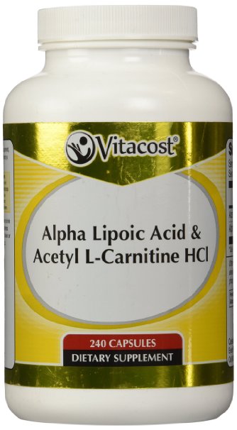 Vitacost Alpha Lipoic Acid and Acetyl L-Carnitine HCl -- 1600 mg per serving - 240 Capsules