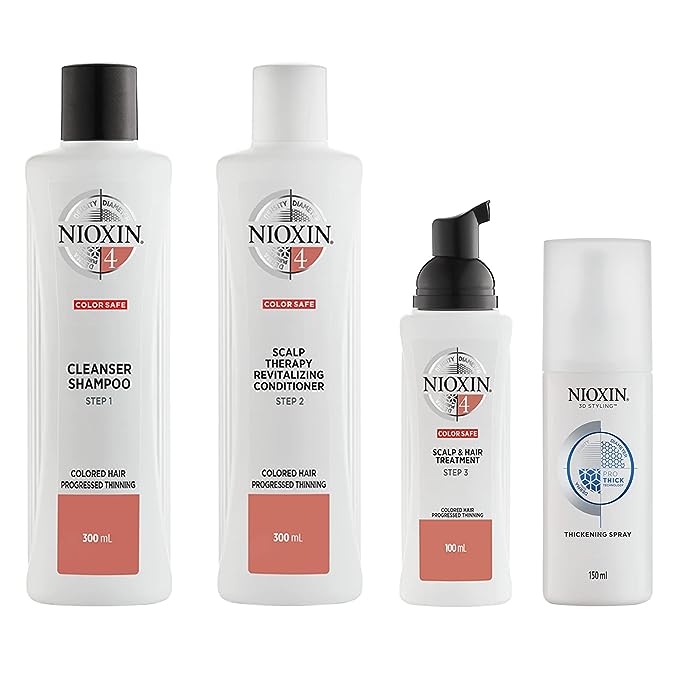 Nioxin System Kit 4   Thickening Spray, For Color Treated Hair with Progressed Thinning, Full Size (3 Month Supply)