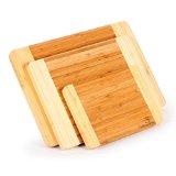 Abundant Chef Premium Bamboo Cutting Board Set Extra Thick Durable Strong Eco-friendly and Renewable Better Than Wood Cutting Boards Large Medium and Small Kitchen Cutting Boards for Bread Vegetables Fruit Cheese