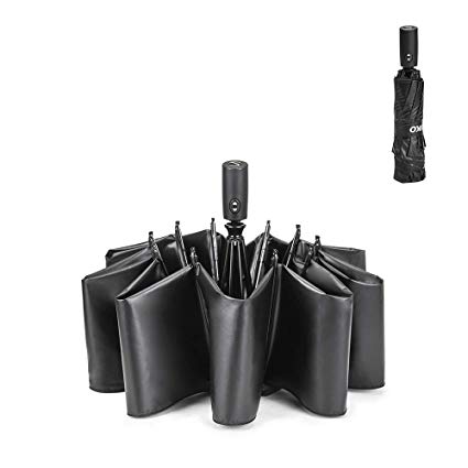 DKSUKO Compact Umbrella Windproof UV Travel Umbrellas with Teflon Coating (Black)