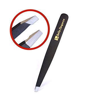 Tweezers Precision Slant Tip - Show Off Your Professionally Shaped Eye Brow Without The Extra Expense! Stainless Steel Tweezer Perfect For Plucking Eyebrows & Ingrown Hairs - Grabs Thin Unwanted Hair
