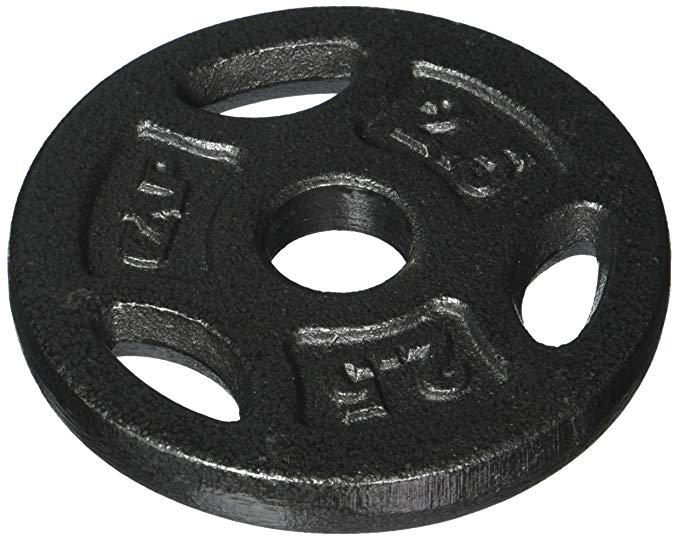 CAP Barbell Standard Grip Plate, Black