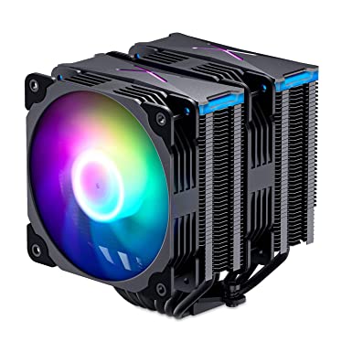 Vetroo U6 Dual Tower CPU Cooler, 120mm ARGB PWM Air Cooler 220W TDP 6pc Heatpipes for Intel LGA 1200 115X / AMD Ryzen AM4