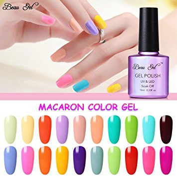 Beau Gel 10ml UV LED Soak off Gel Nail Polish 12pcs Nail Starter Kit Sweet Macoron Color Series Manicure Varnish Nail Art High Gloss Wearing