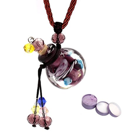 YUYUGO Essential Oil Aromatherapy Diffuser Necklace Handmade Glazed Glass Jewelry Pendant